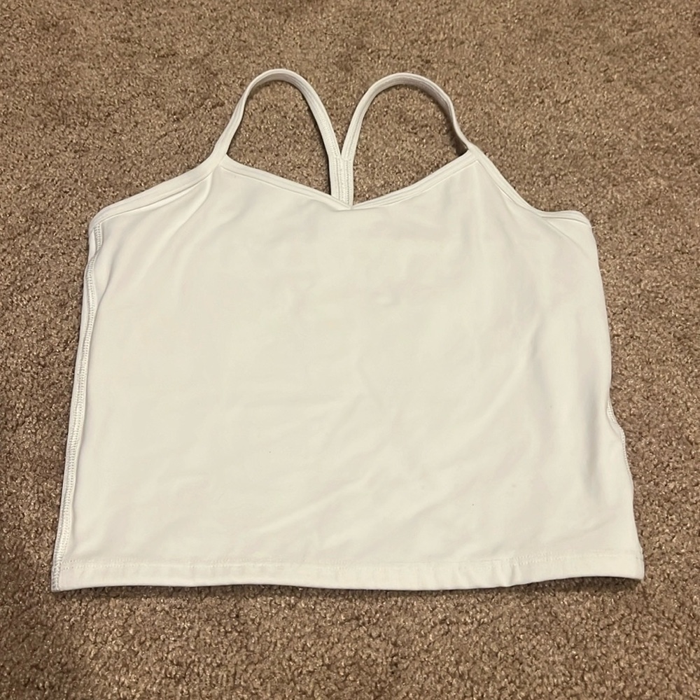 ATHLETA Girls White Racerback Tank Top, Medium